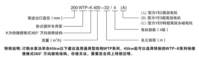 臥式節能泵型號說(shuō)明圖